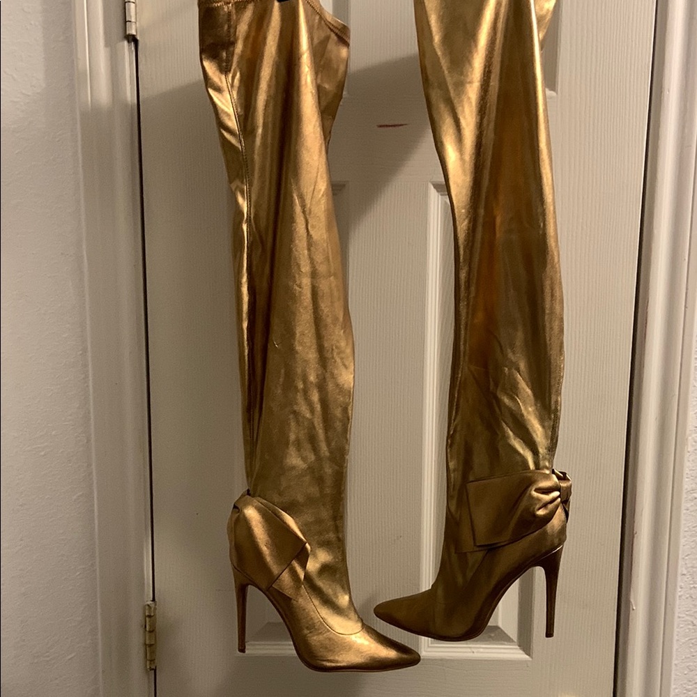 Cape Robbin Shimmering Gold Over-the-Knee Boots